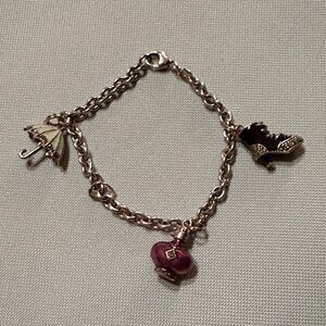 Judith Jack Gold Bracelet with Purple and Black Charms